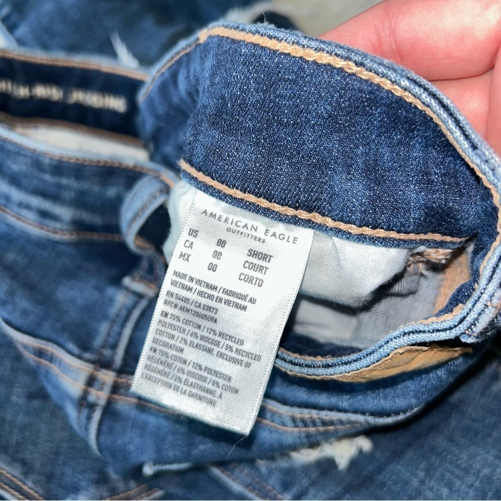 American Eagle Distressed High Rise Jeggings 00 Short - Picture 4 of 5